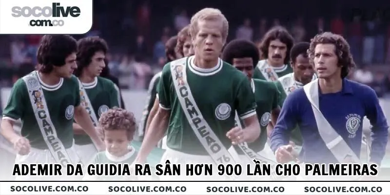 Ademir da Guidia đã ra sân hơn 900 lần trong màu áo xanh trắng truyền thống