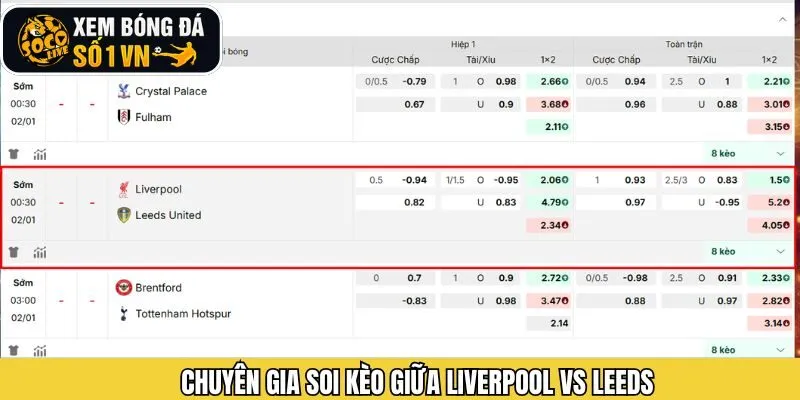 Nhận định trận đấu giữa Liverpool vs Leeds từ Socolive
