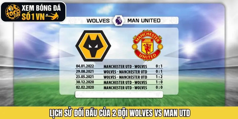 Lịch sử đối đầu giữa CLB Wolves vs Man Utd